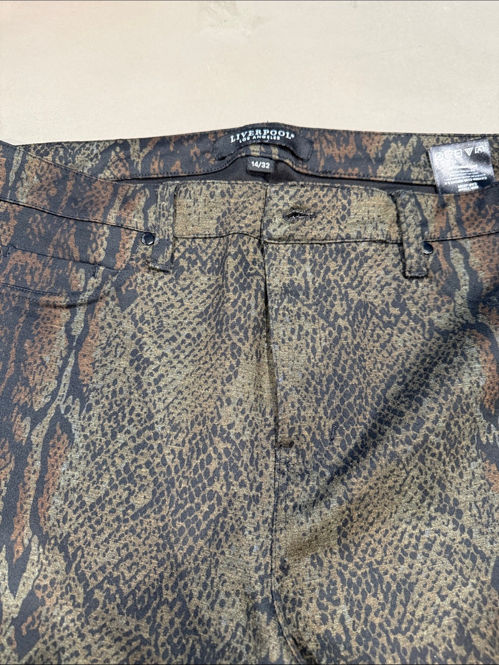 Liverpool Animal-Print Skinny Jeans - Brown Black